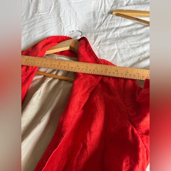 Coldwater Creek linen orange open blazer jacket size 10 - Picture 11 of 12